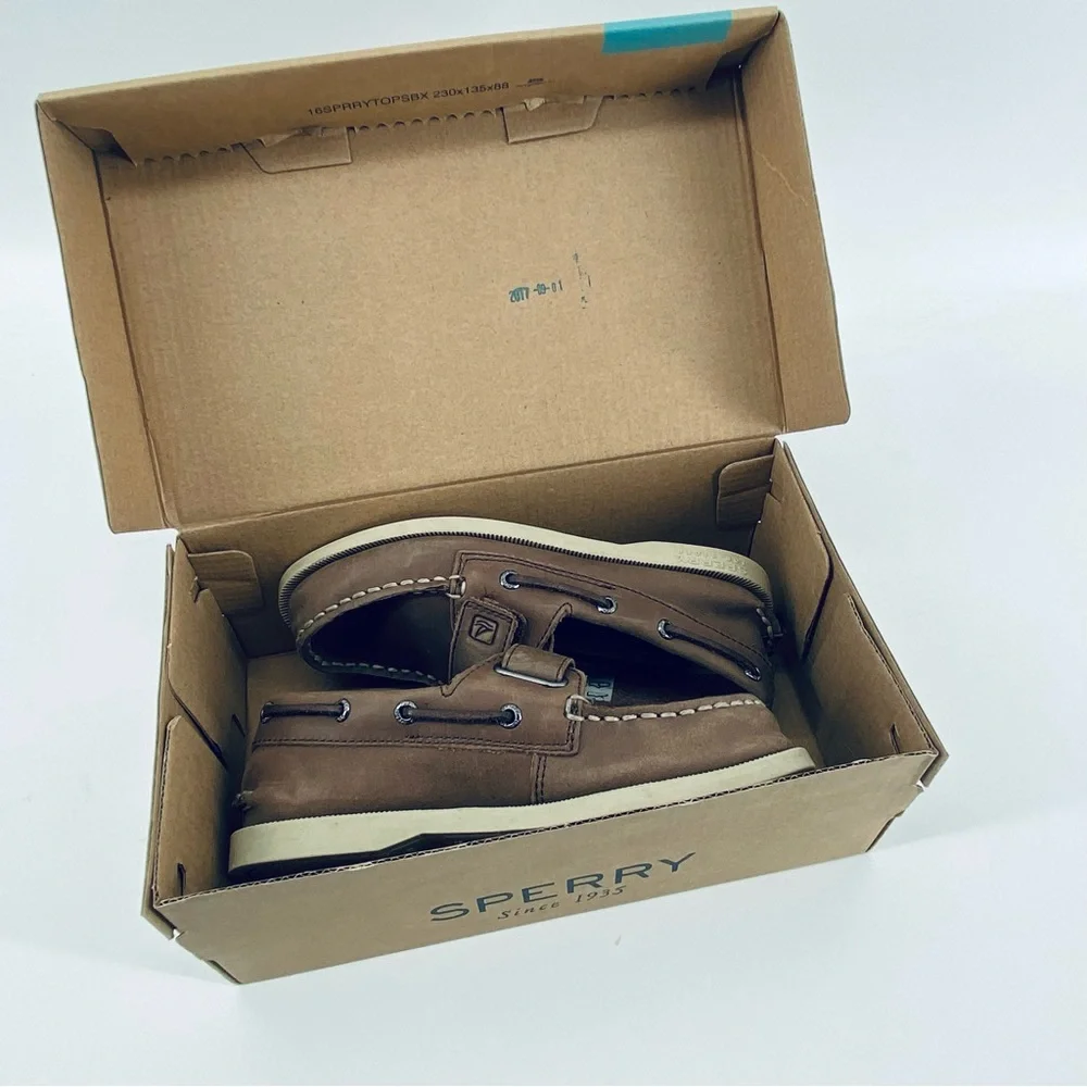 Kids Brown Slip-On Boat Shoes